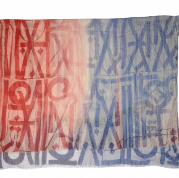 EUC Rare Authentic Limited Edition Louis Vuitton X RETNA Cashmere Silk Stole - Picture 7 of 10